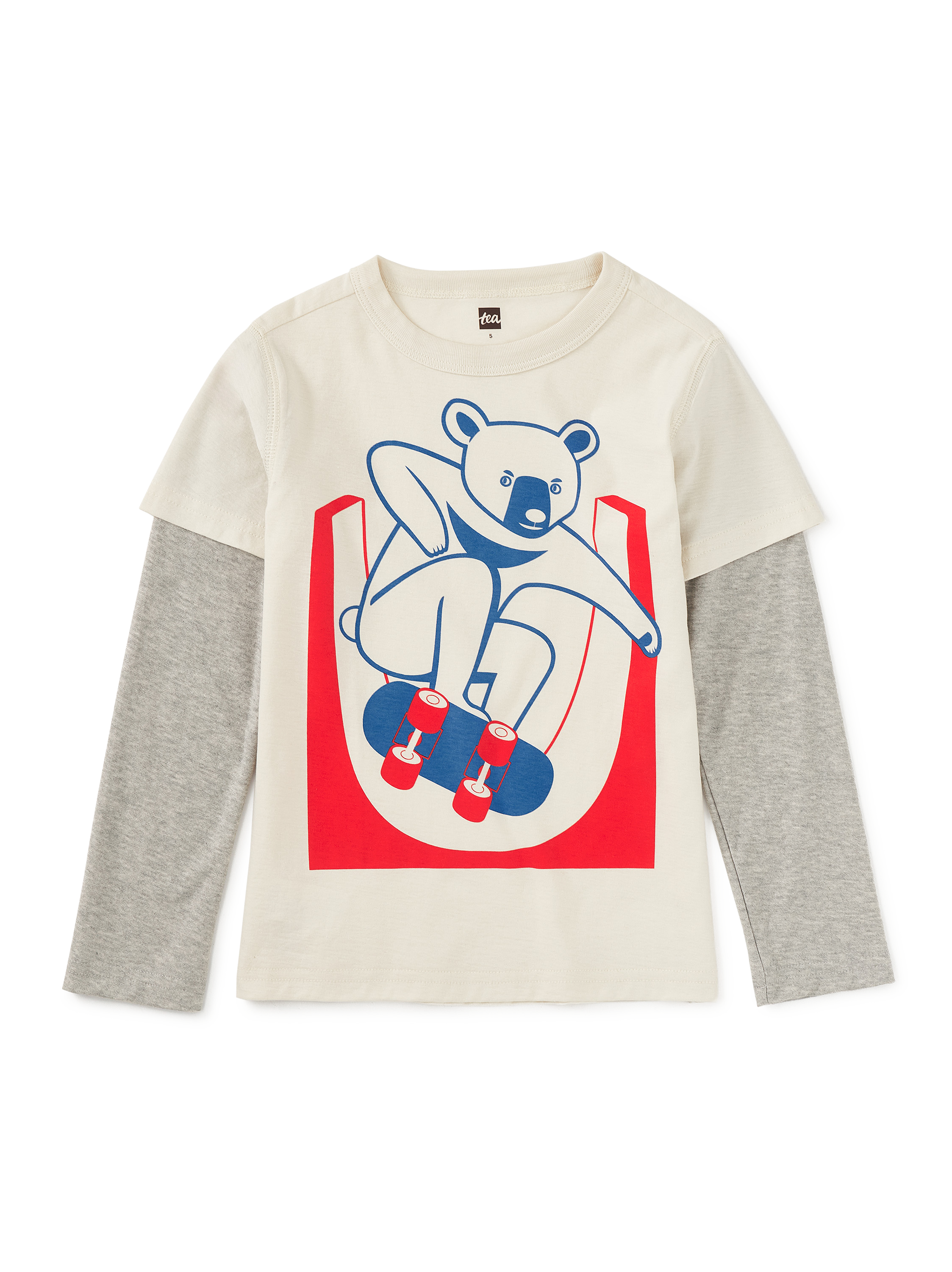 Skater Moon Bear Layered Tee