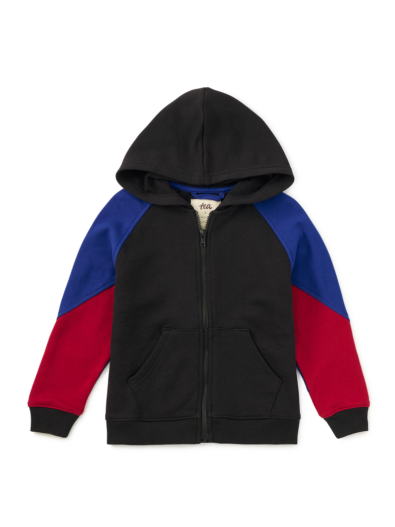Colorblock Hoodie in Jet Black - View 1