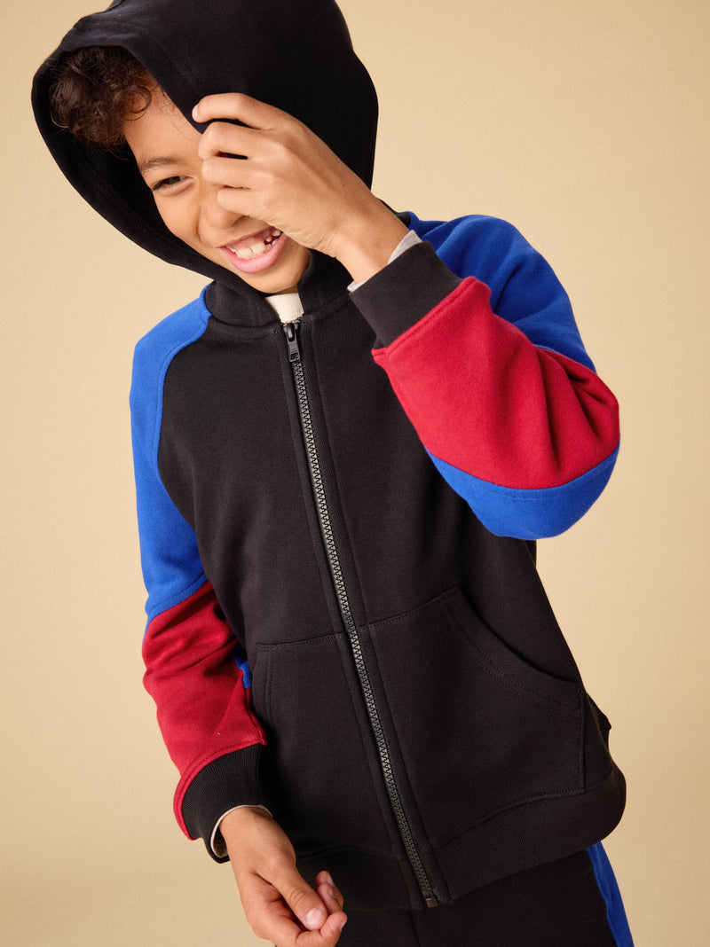 Colorblock Hoodie in Jet Black - View 2