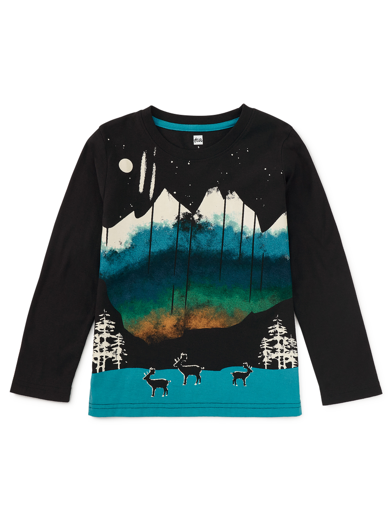 Glowing Lights Graphic Tee in Jet Black - View 1