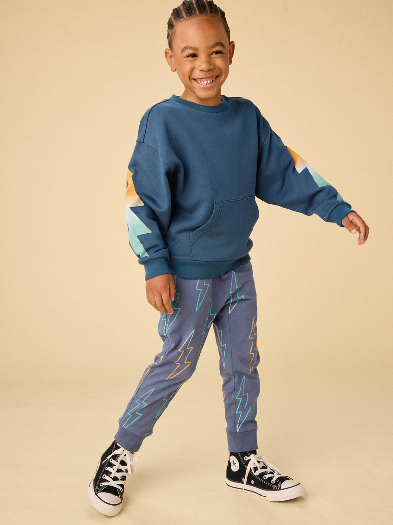 Printed Everyday Joggers in Ombre Lightning Bolt - View 2