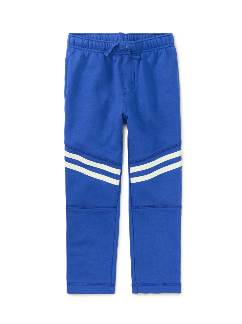 Speedy Striped Joggers in Majorelle Blue - View 1