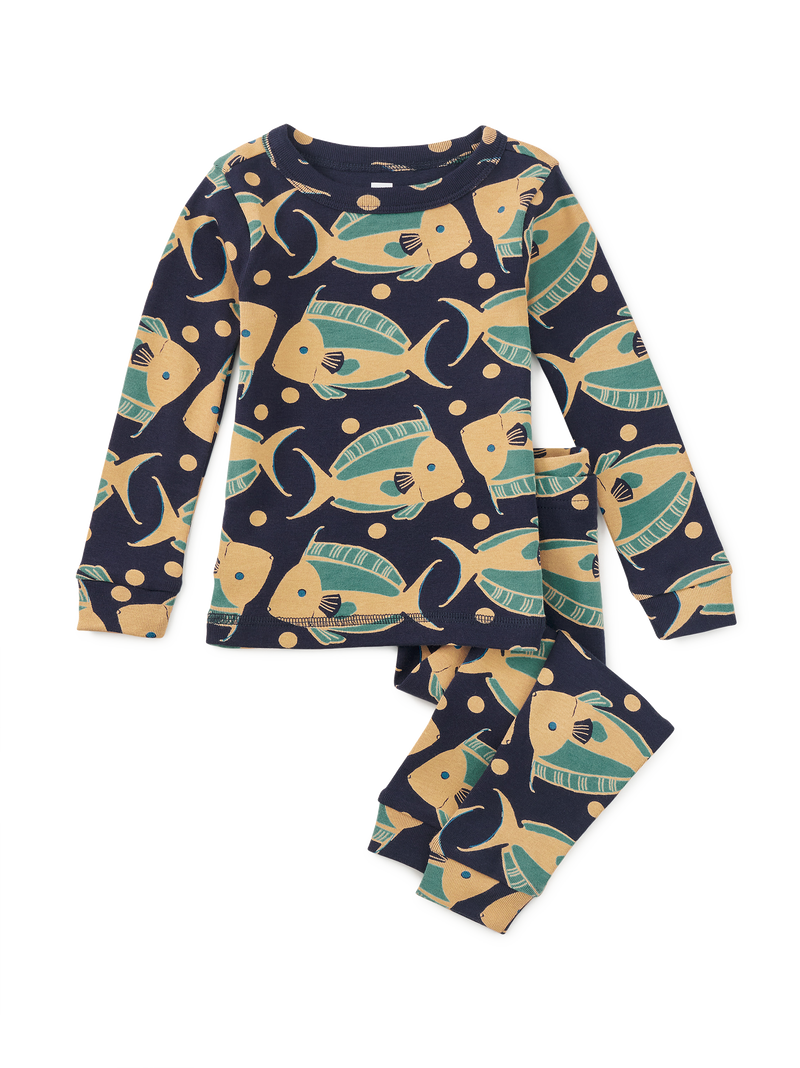 Goodnight Pajama Set in Clown Trigger Fish - View 2