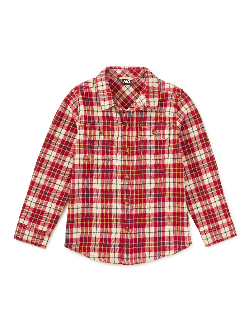 Flannel Button Up Shirt in Korbp203 - View 1