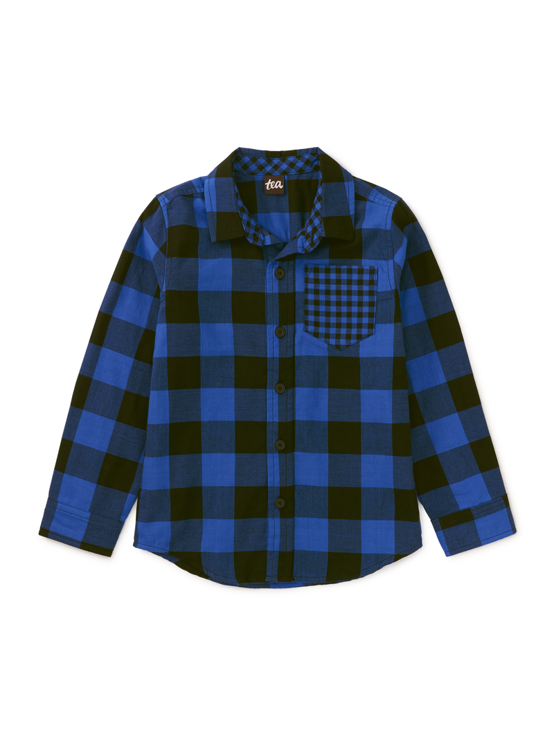 Double Weave Plaid Button Up in Bursa Plaid - View 1