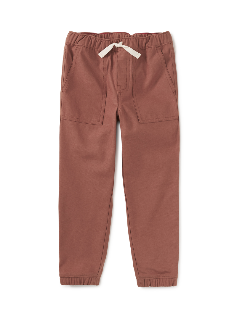 Game On Reverse Twill Joggers in Russet - View 1