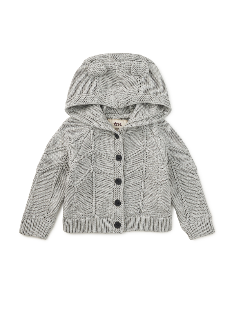Creature Comfort Baby Cardigan in Med Heather Grey - View 1