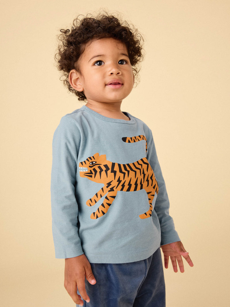 Tiger Cub Baby Graphic Tee in Blue Tide - View 2