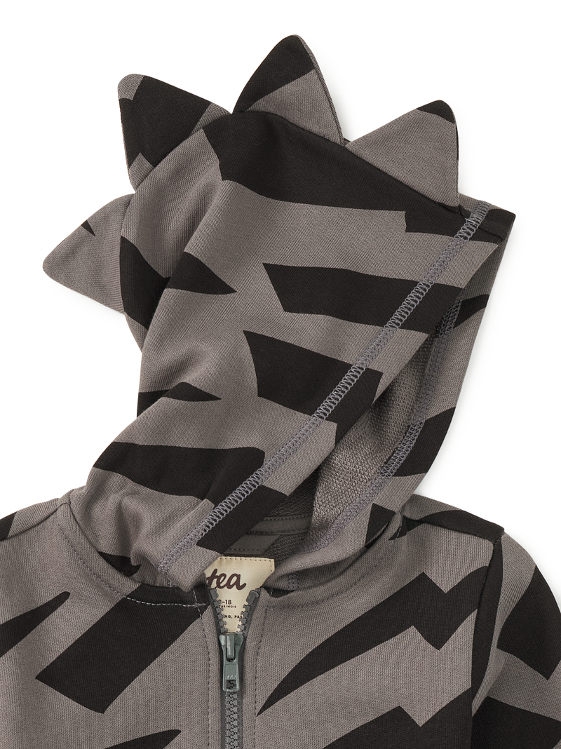 Spike Out Baby Hoodie in Lightning Stripes - View 2
