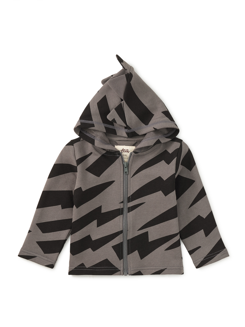 Spike Out Baby Hoodie in Lightning Stripes - View 1