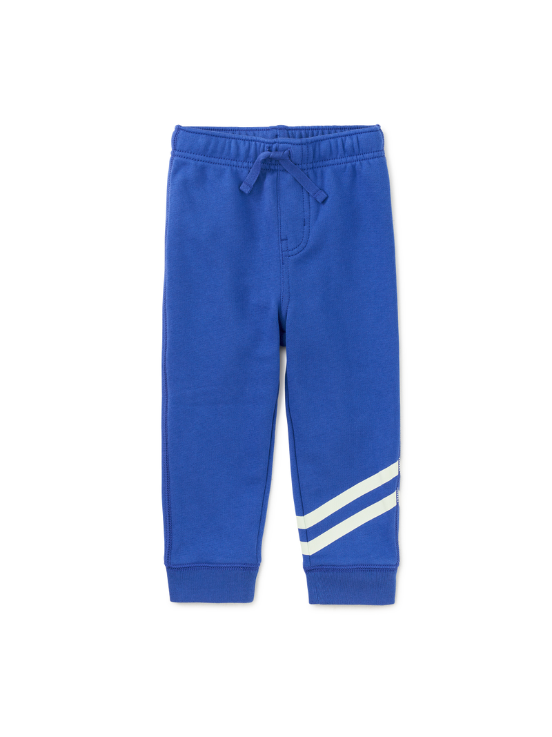 Speedy Striped Baby Joggers in Majorelle Blue - View 1