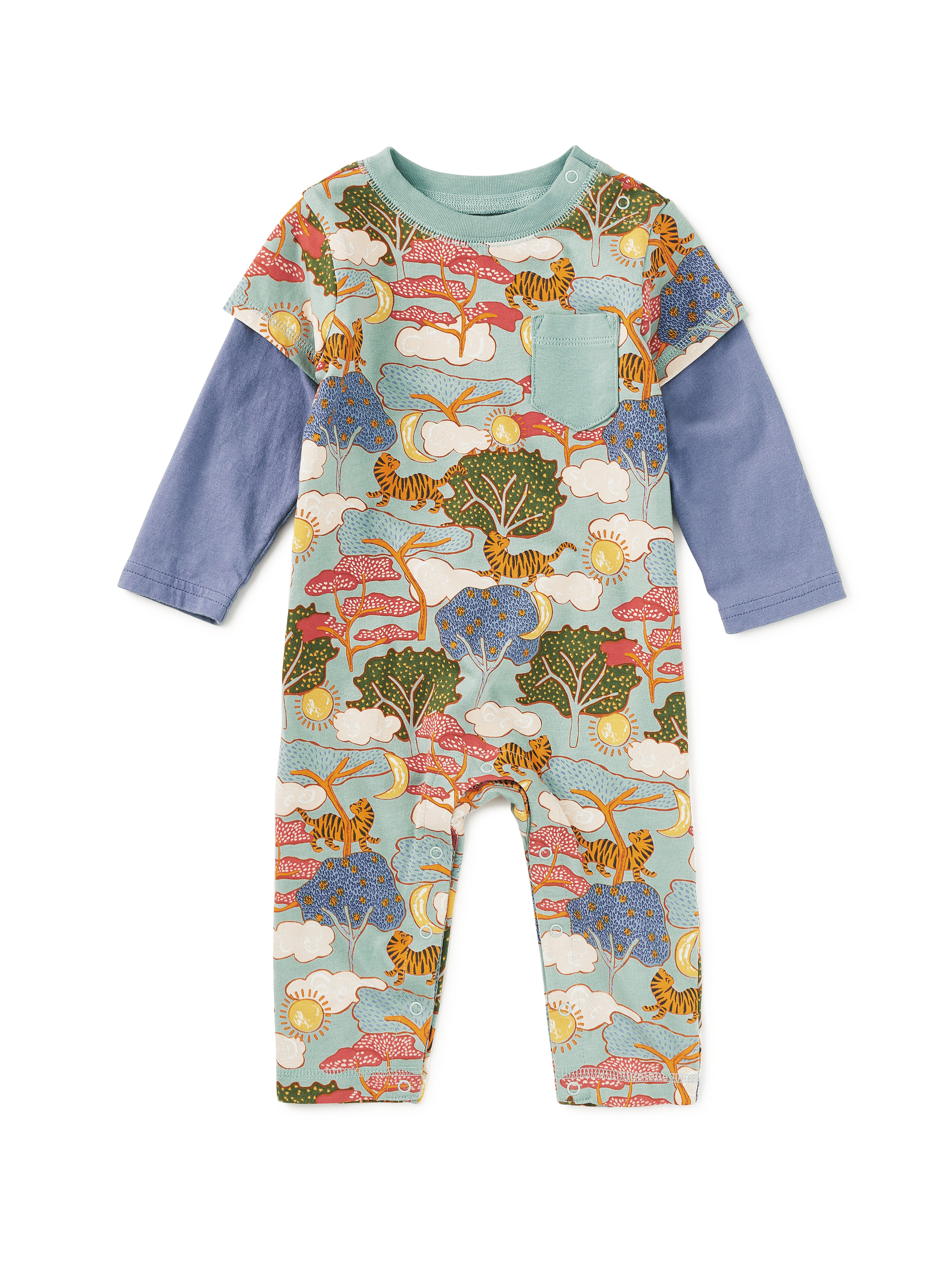 Layered Button-Up Baby Romper