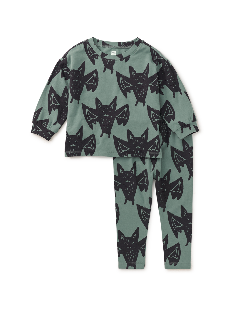Two Piece Baby Play Set in Fly By Night Bats - View 1