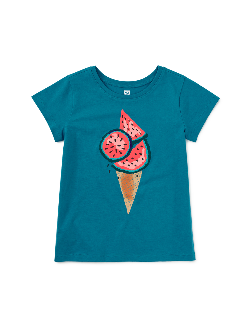 Watermelon Cone Graphic Tee in Bondi Blue - View 1