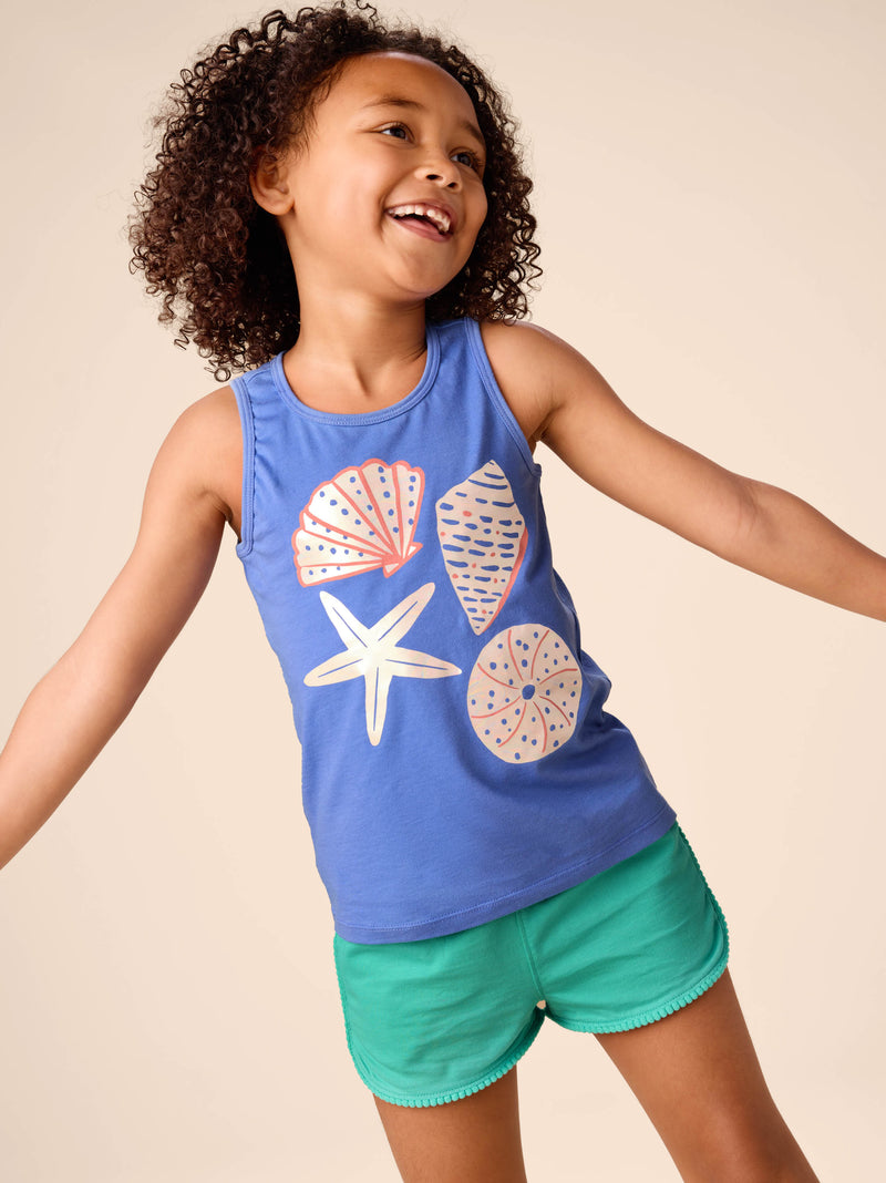 Shimmery Shells Tank Top in Blue Yarrow - View 2