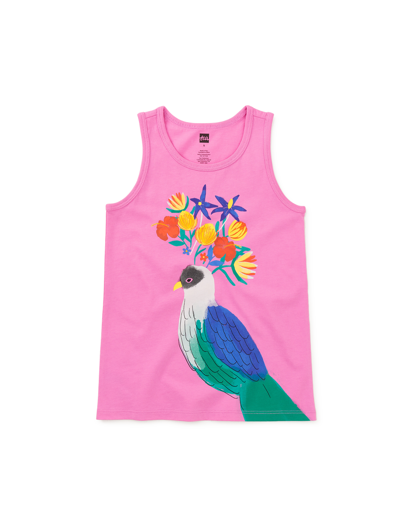 Floral Turaco Graphic Tank in Perennial Pink - View 1