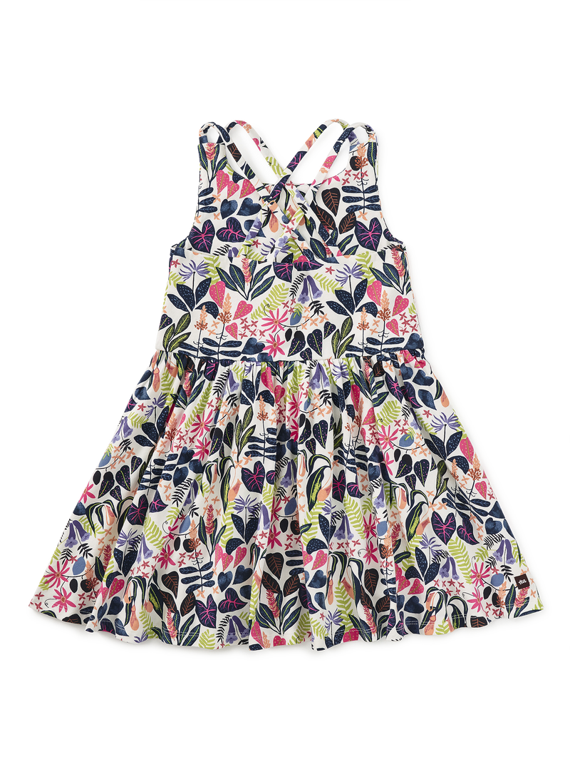 Strappy Back Skirted Dress in Amazon Rainforest Floral - View 2