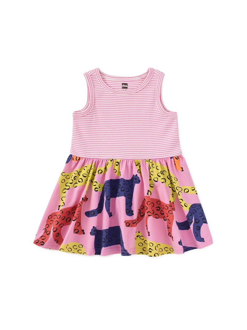 Print Mix Tank Skirted Dress in Bright Jaguars - View 2