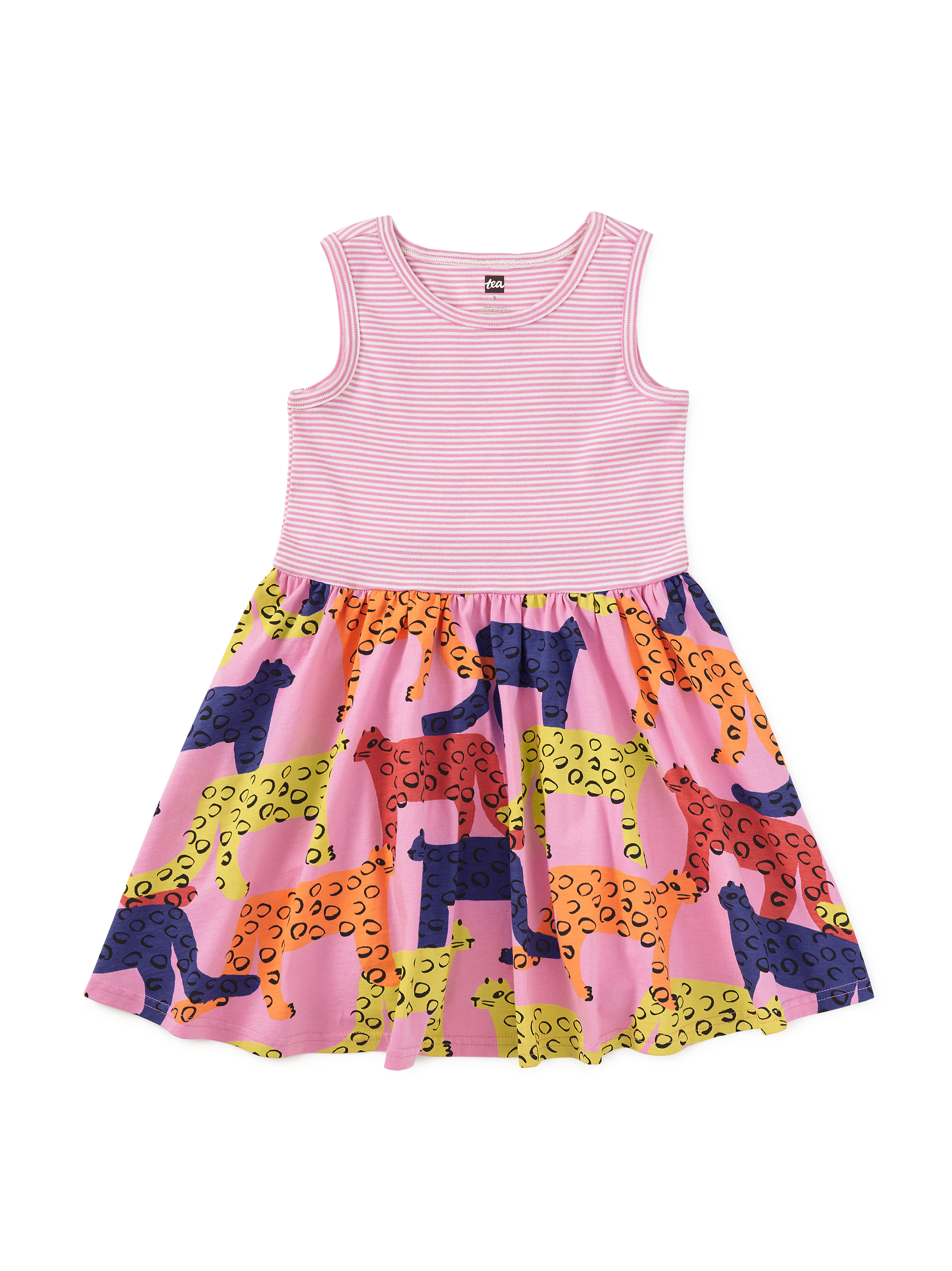 Print Mix Tank Skirted Dress