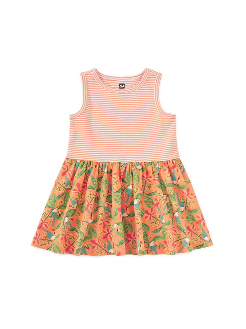 Print Mix Tank Skirted Dress in Toucan In Banana Palm - View 2