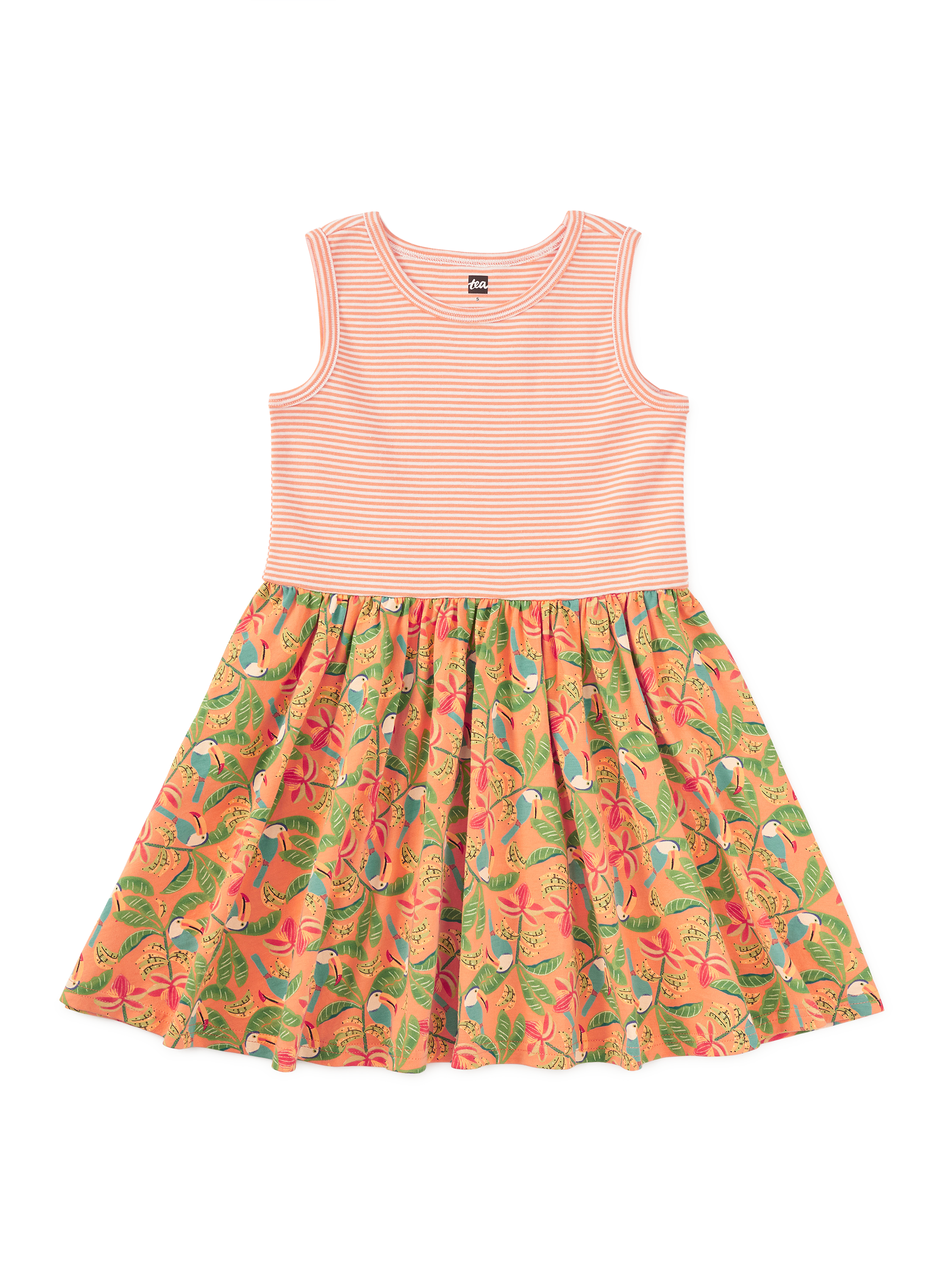 Print Mix Tank Skirted Dress