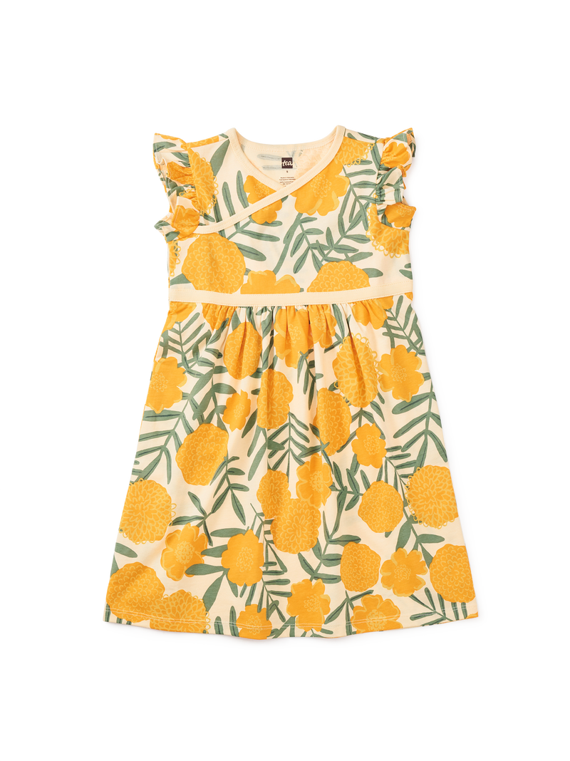 Wrap Neck Dress in Marigold Delight - View 1