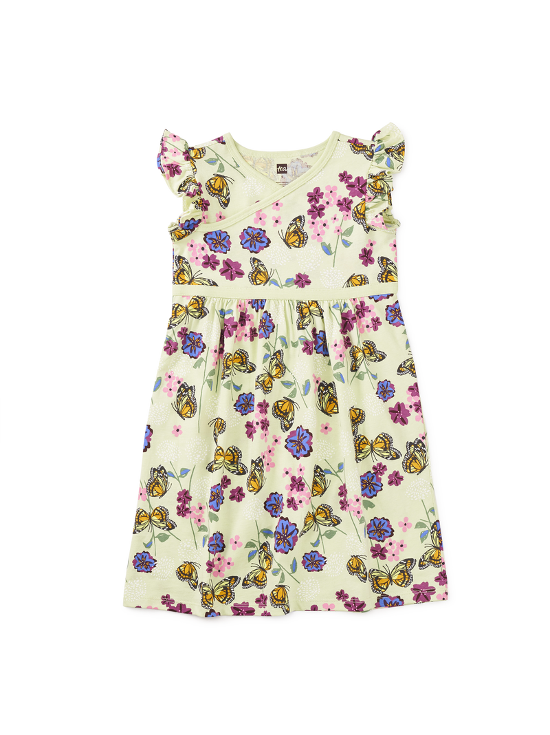 Wrap Neck Dress in Monarchs In The Cosmos - View 1
