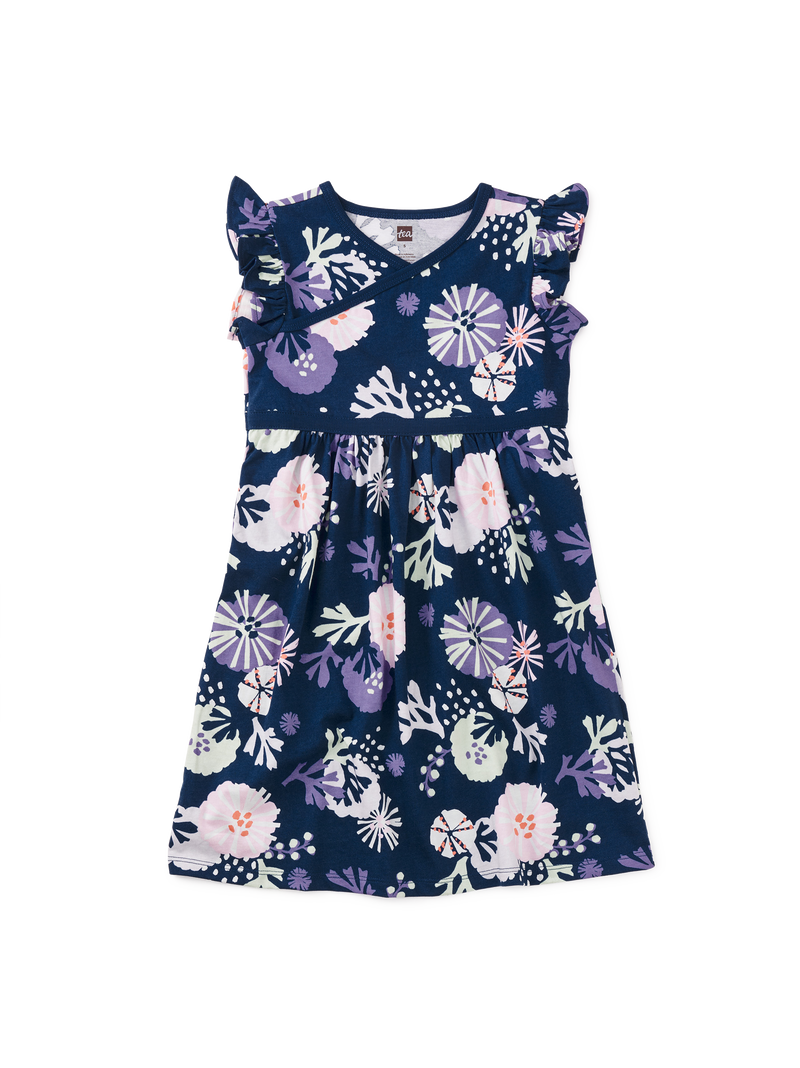 Wrap Neck Dress in Underwater Floral - View 1