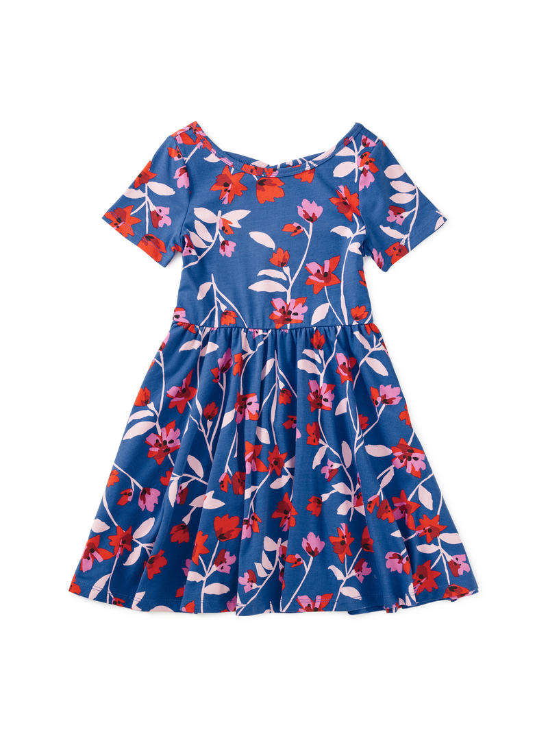 Short Sleeve Ballet Dress in Floral Breeze - View 1