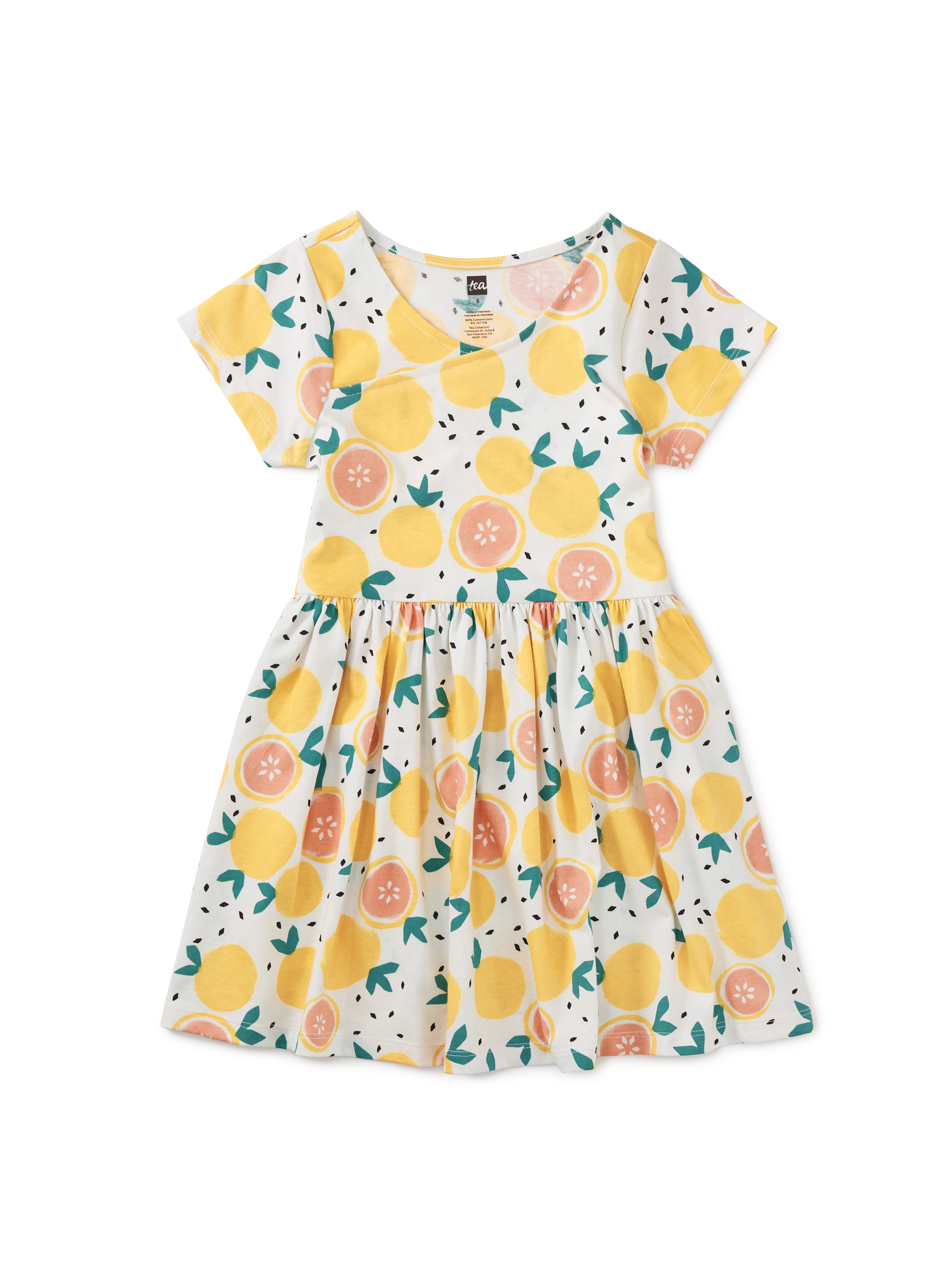 Short Sleeve Wrap Neck Dress
