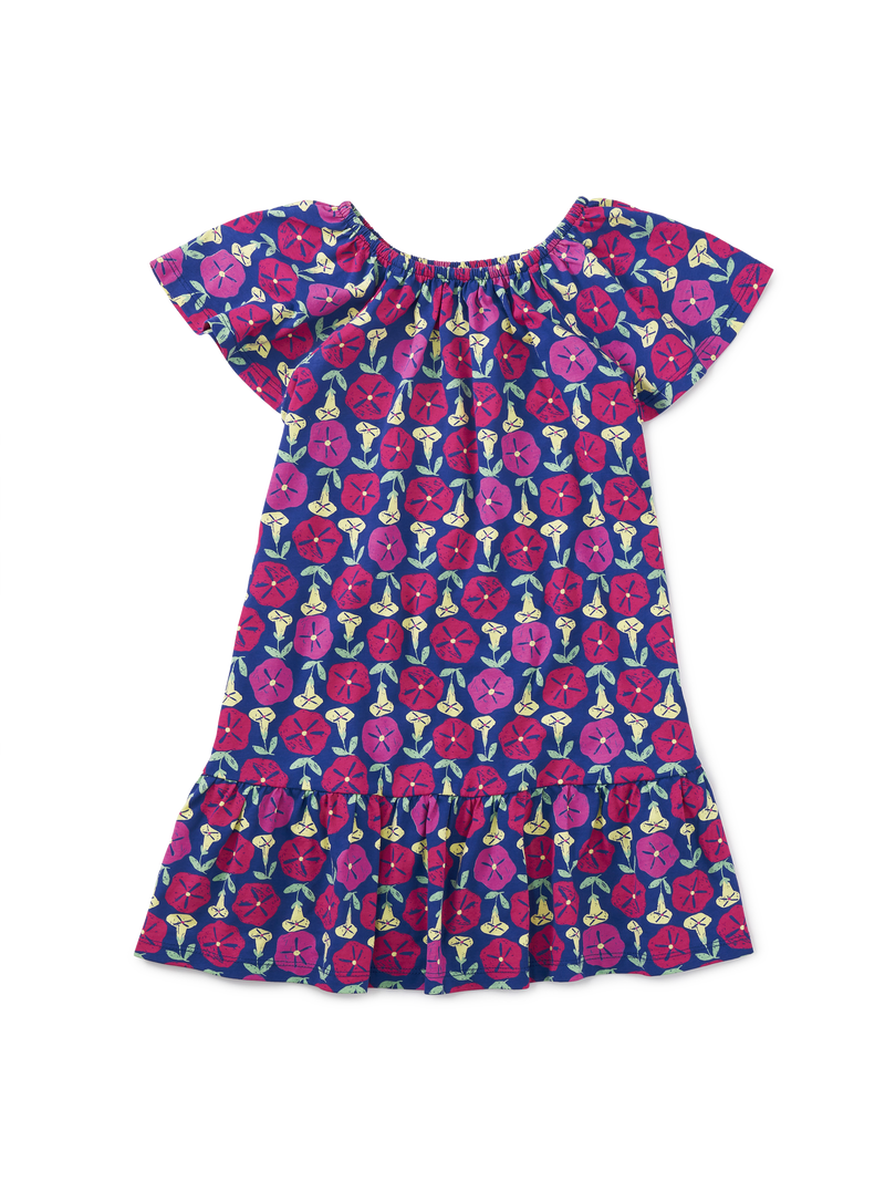Twirl Drop Skirt Dress in Painted Morning Glories - View 1