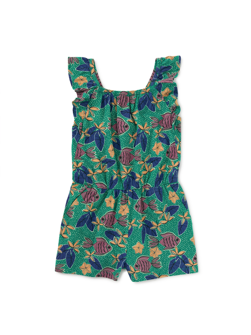 Ruffle Strap Romper in Brazilian Tropical Fish - View 1