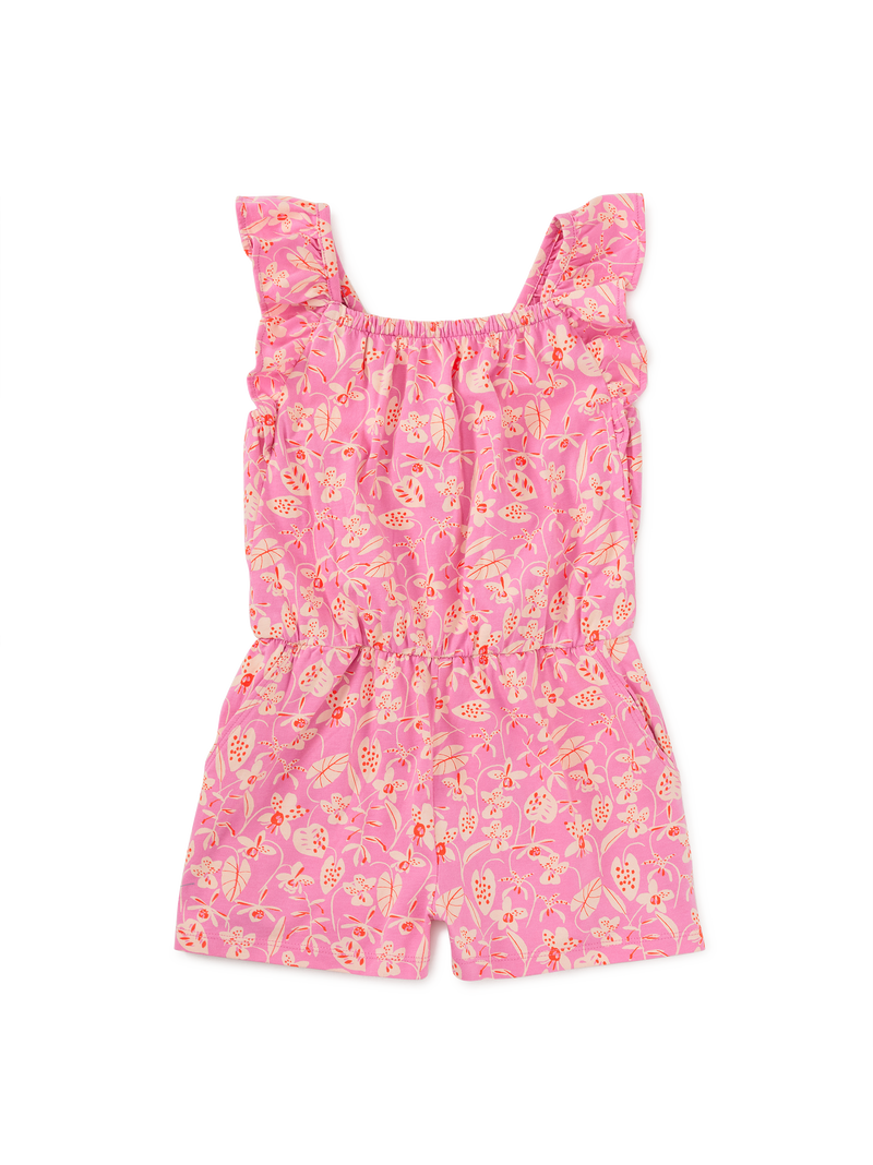 Ruffle Strap Romper in Orchid Abundance - View 1