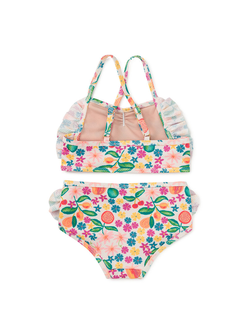 Ruffle Two-Piece Swim Set in Tropical Fruit Floral - View 2