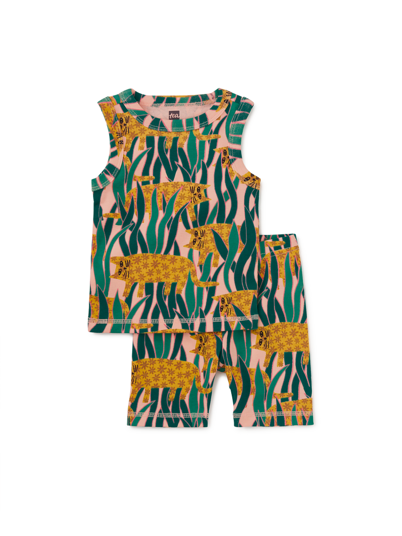 Summer Nights Tank Pajama Set in Sneaky Jungle Cat - View 2