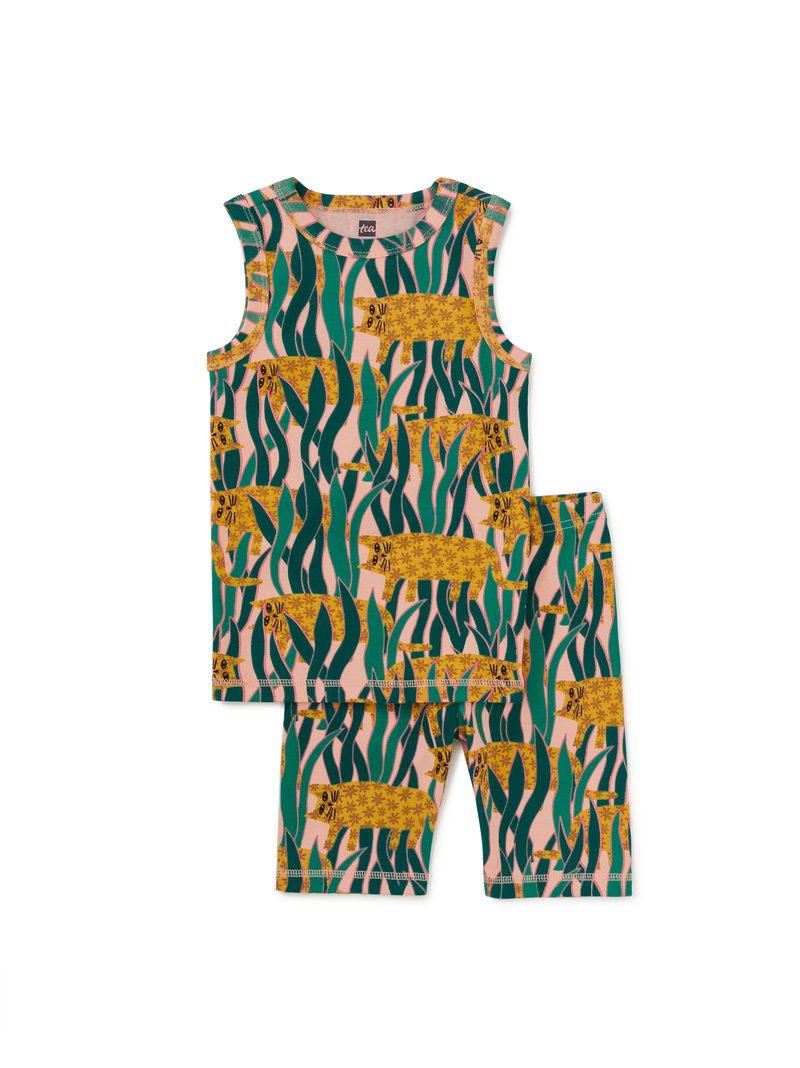 Summer Nights Tank Pajama Set in Sneaky Jungle Cat - View 1