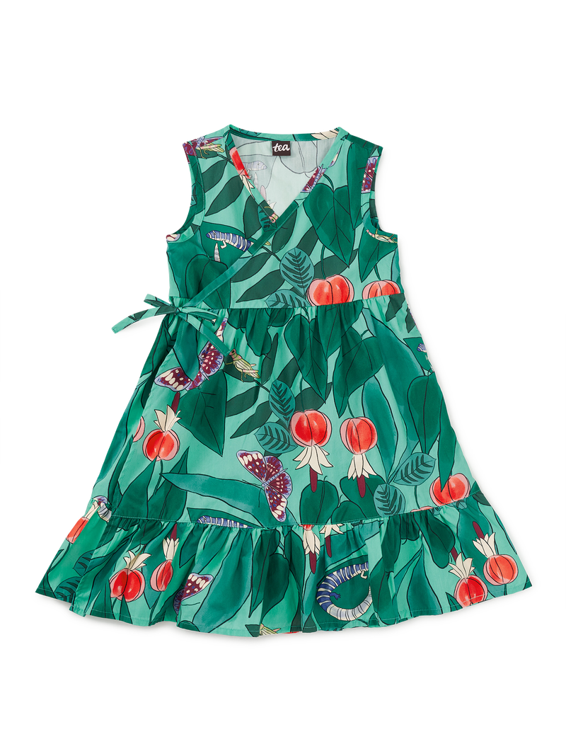 Sleeveless Wrap Dress in Jungle Botanical - View 1