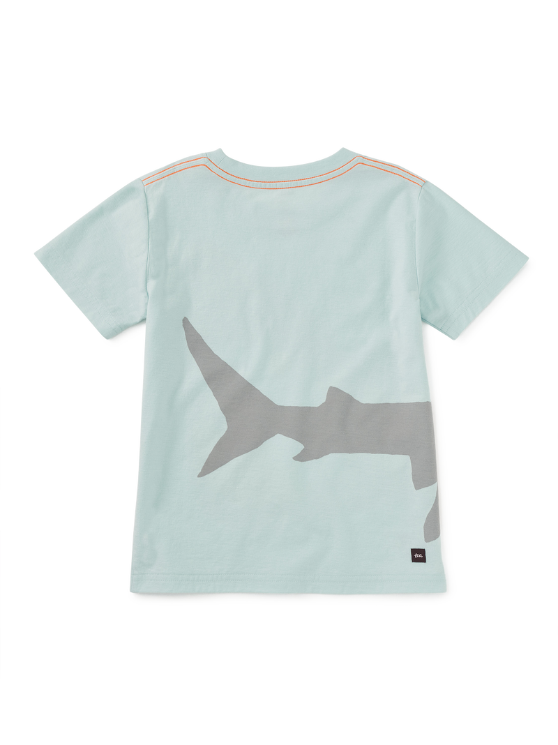 Shark Bite Beach Graphic Tee in Blue Glow - View 2