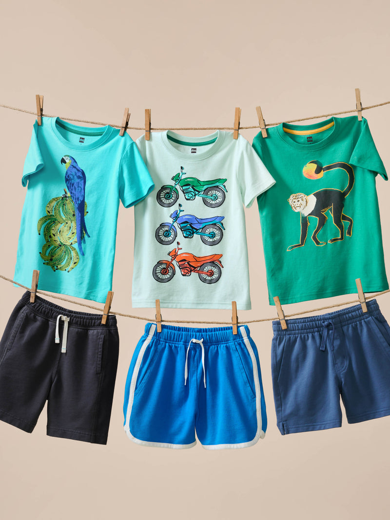 Macaw And Bananas Graphic Tee in Cyan - View 2