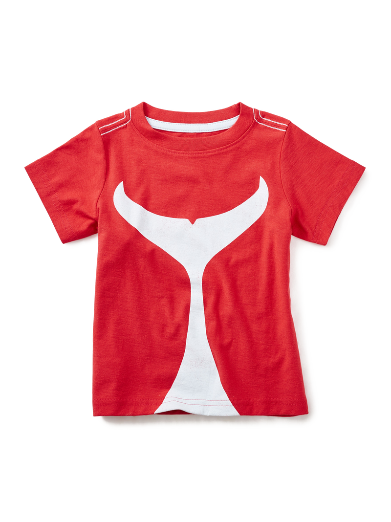 Whale Tail Graphic Tee in Red Pepper - View 1