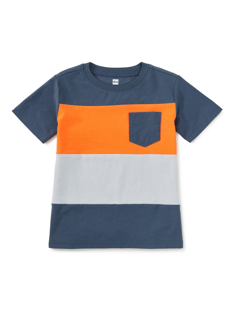 Colorblock Pocket Tee in Cornflower - View 1