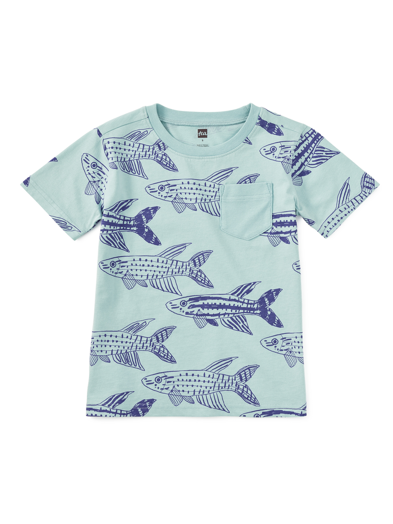 Printed Pocket Tee in Brazilian Killifish - View 1