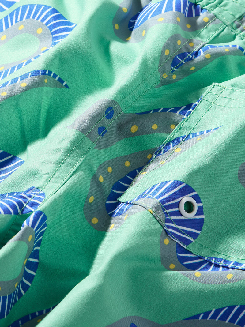 Mid-Length Swim Trunks in Squiggle Snakes - View 2