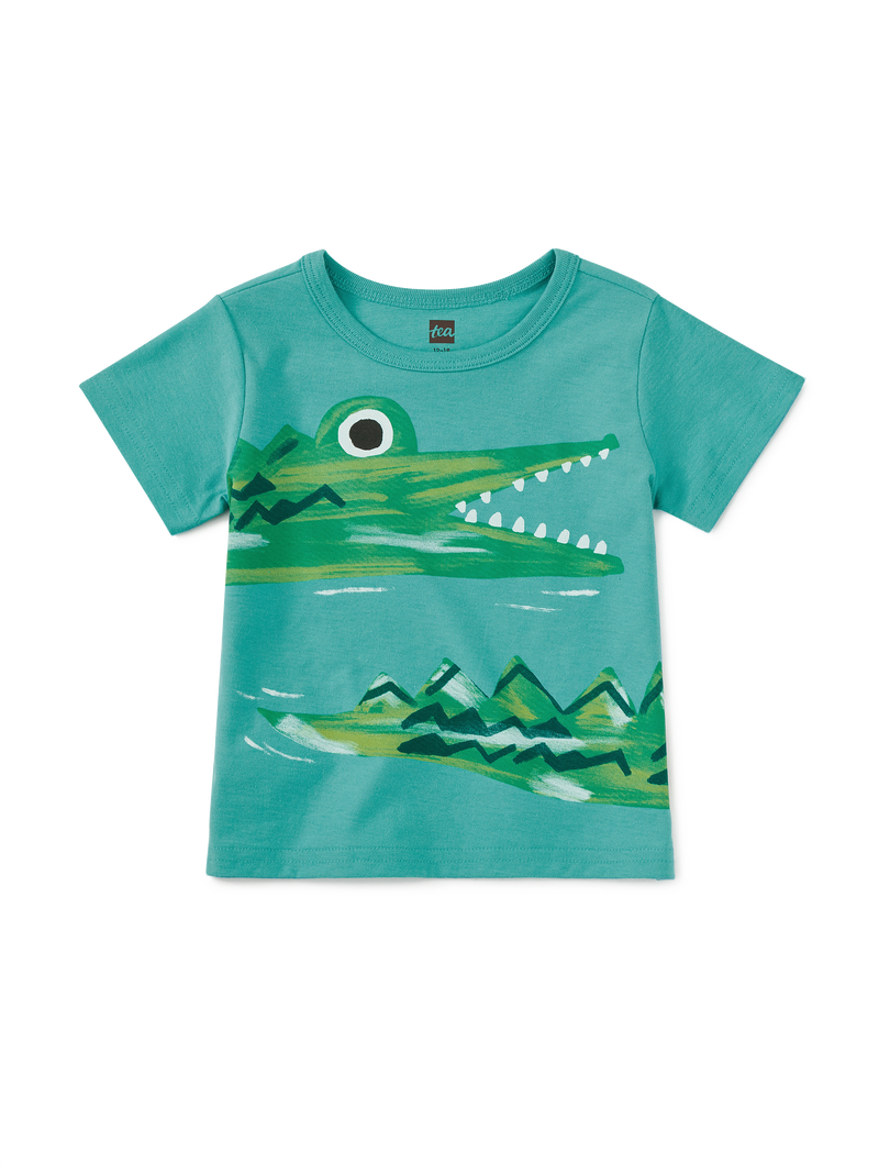 Baby Caiman Graphic Tee in Patina - View 1