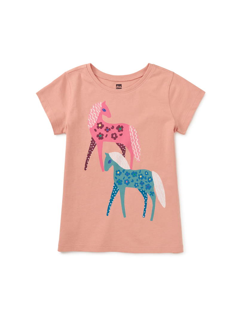 Brazilian Horse Graphic Tee in Fado Rose - View 1