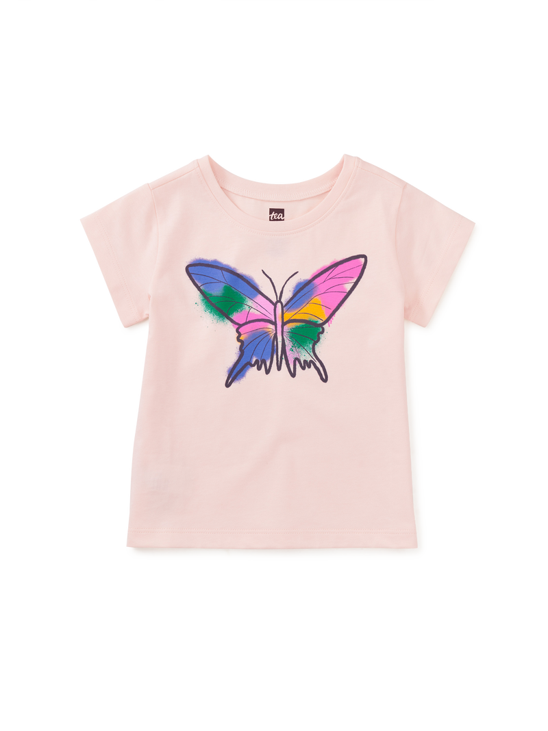 Grafitti Butterfly Graphic Tee in Creole Pink - View 2