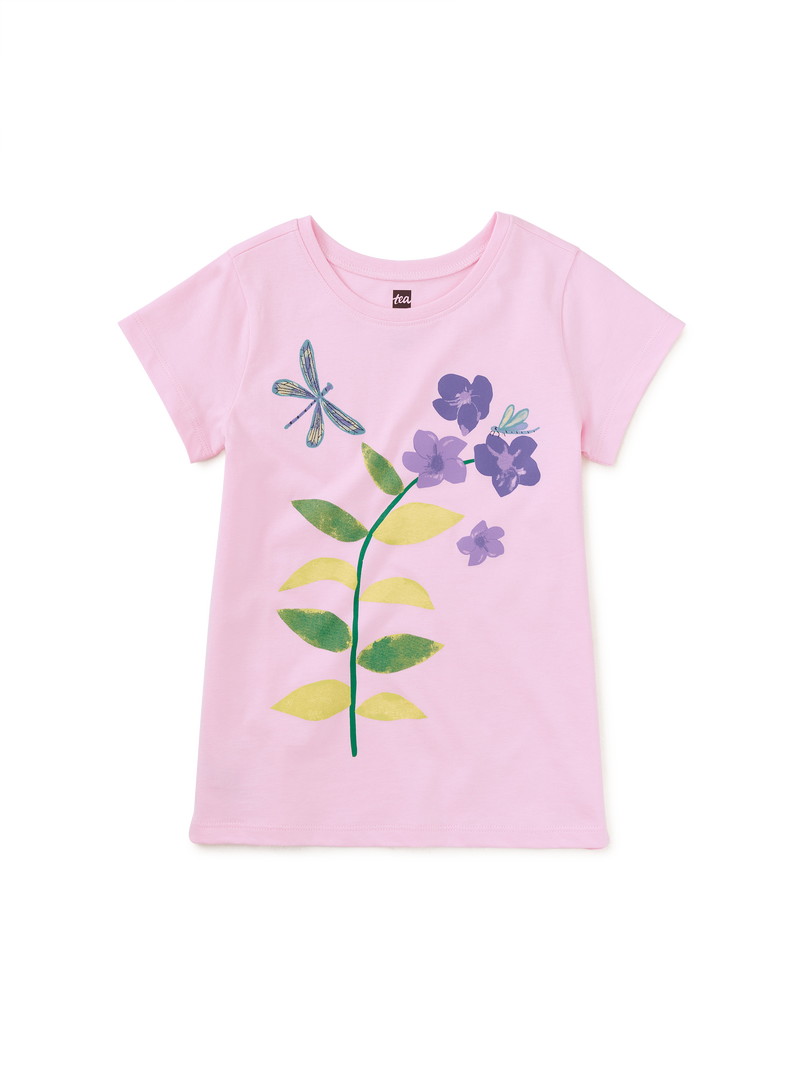 Dragonfly Floral Graphic Tee in Pink Lady - View 1
