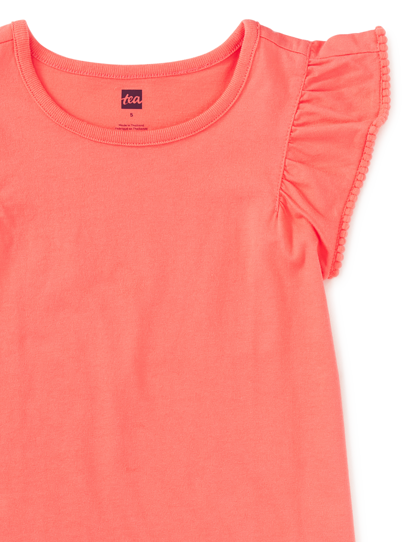 Pom-Pom Flutter Top in Sunset Pink - View 2