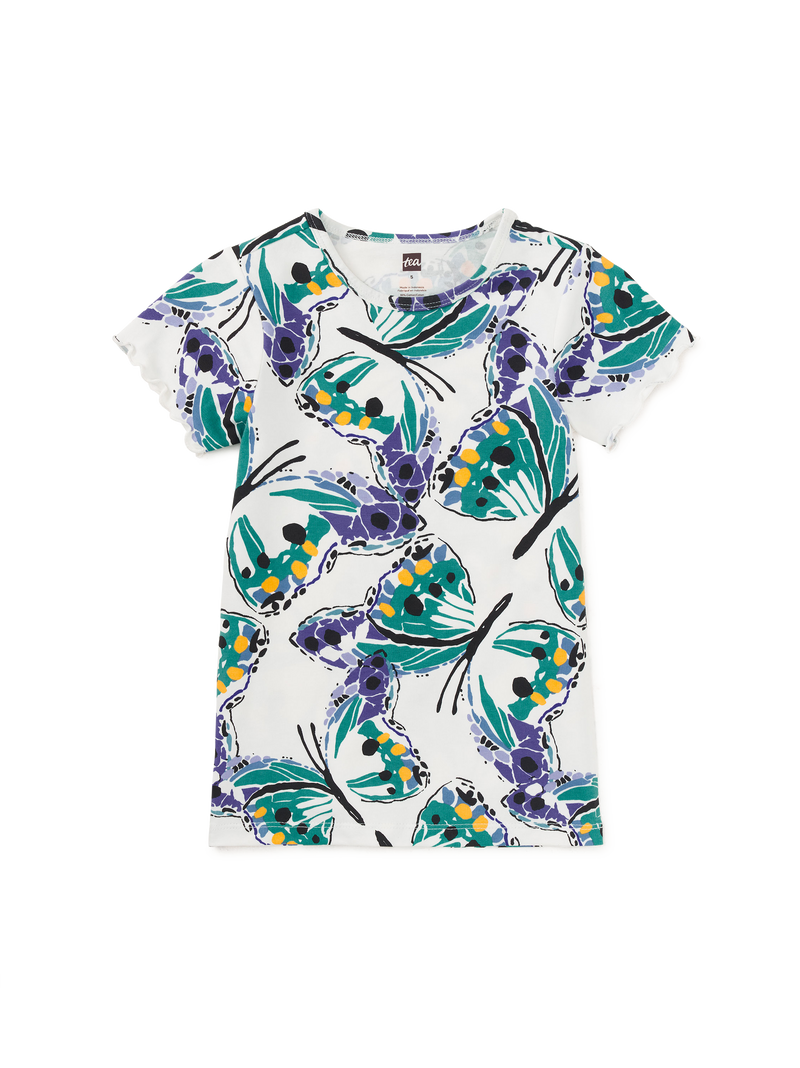 Printed Slim Fit Top in Carnival Butterfly - View 1