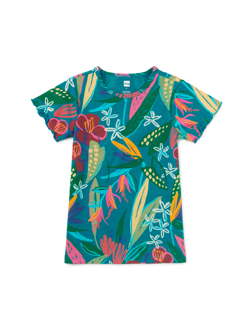 Printed Slim Fit Top in Tropical Floral Burst - View 1